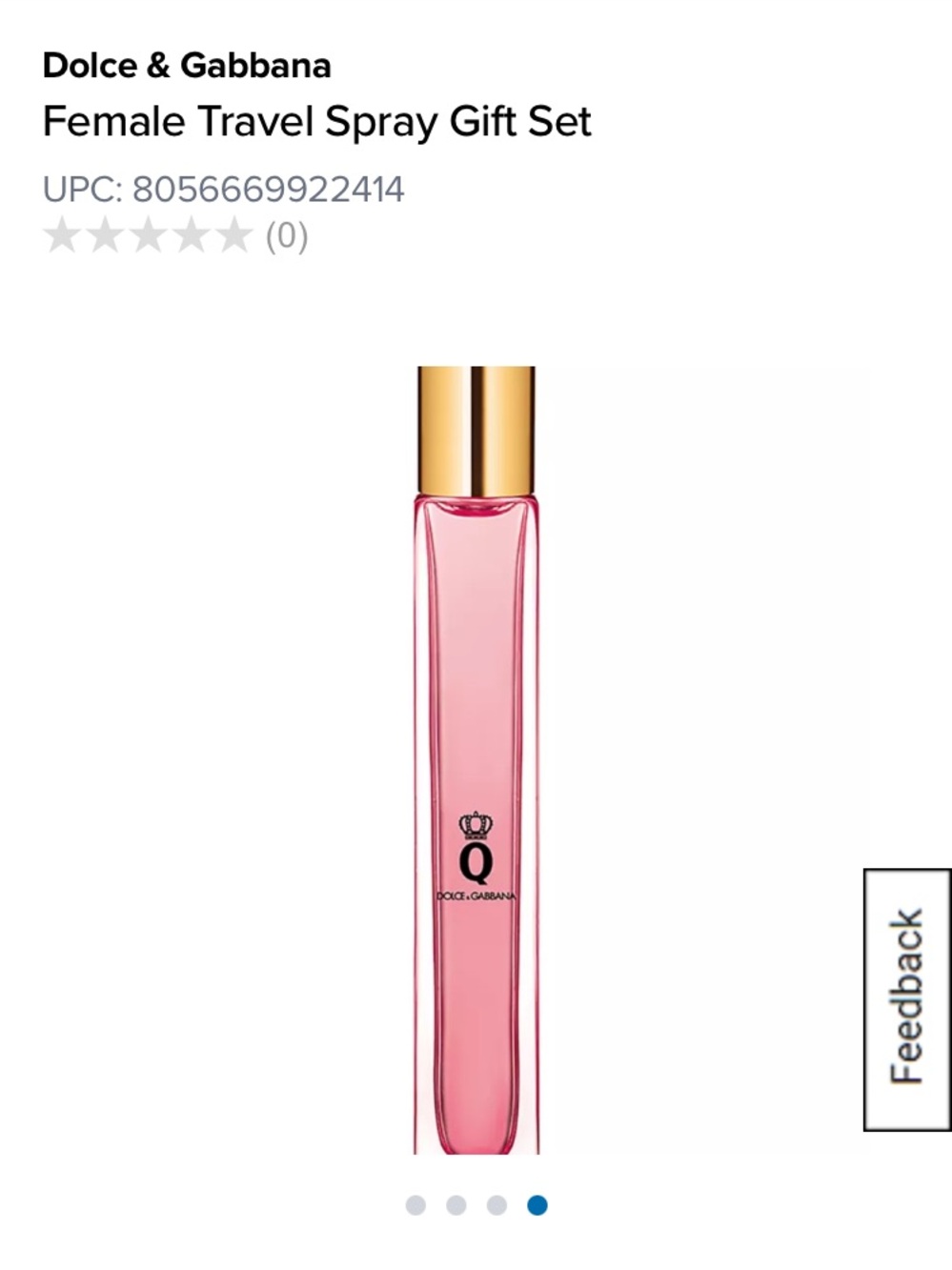 New, Dolce & Gabbana Q Female Travel Spray, Eau de parfum, .33 ounce